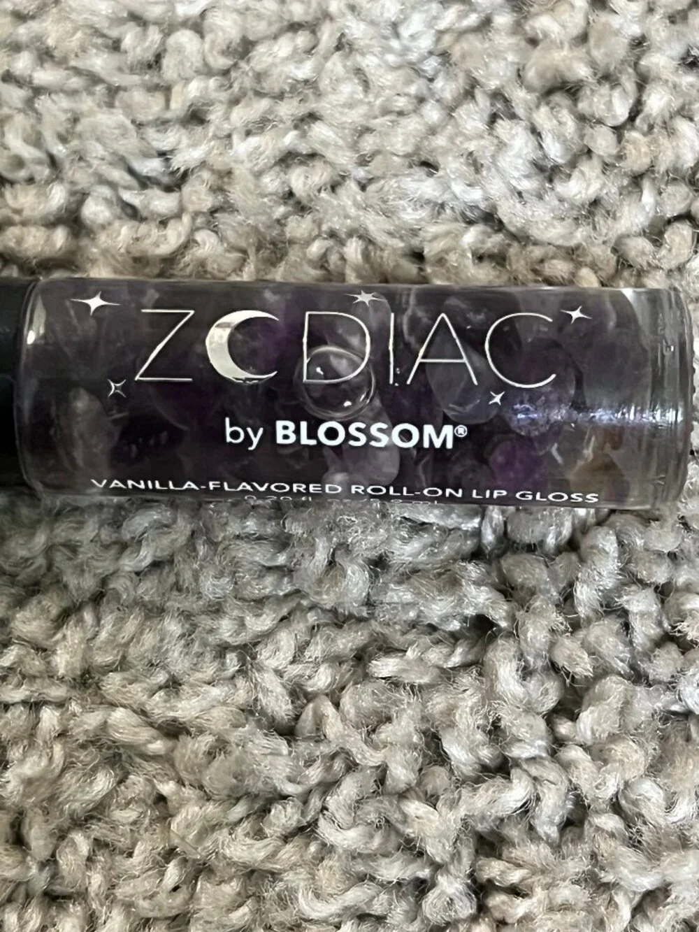 Blossom Zodiac Sign Vanilla Scented Moisturizing Roll-on Lip Gloss with Crystals